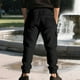 thumbnail image 5 of Pantalones largos para hombre, estilo casual, a la moda, con cordón en la cintura y múltiples bolsillos, elásticos, para sujetar los pies, de rayón., 5 of 9