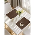 thumbnail image 5 of Dark Brown Rattan Placemats Set of 6, Vintage Abstract Wicker Texture Placemats for Dining Table, Place Mats for Kitchen Tabletop, Waterproof Wipeable Dining Table Mats Set, 5 of 9