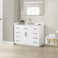 thumbnail image 2 of Gavino 48" Wood Vanity in White with Grain White Composite Stone Top no Mirror, 2 of 16