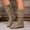 Khaki, variant on Women’s Plus Size Round Toe Side Zipper Mid Calf Boots, Low Heel Comfort Mid Shaft Boots, Versatile Casual Winter Boots for Wide Feet Women Khaki 5