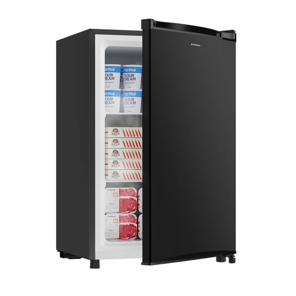 BANGSON 3.0 Cu.ft Compact Upright Freezer, Energy-Saving Mini Freezer with Adjustable Thermostat,Black