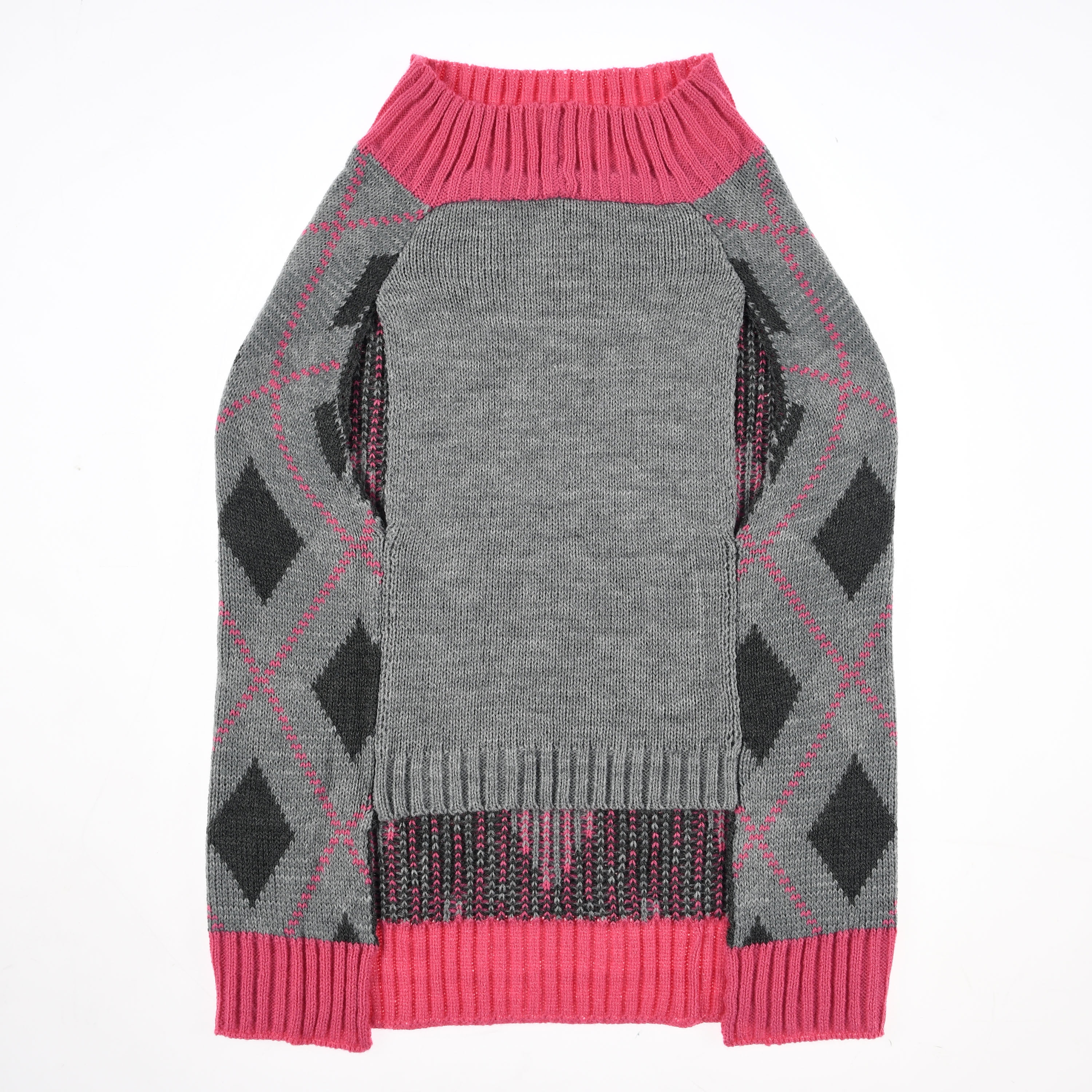 Vibrant Life Pastel Pink Argyle Dog Sweater, XS