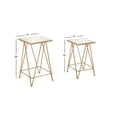 thumbnail image 4 of DecMode 13" x 22" Gold Metal Square Geometric Accent Table with Mirrored Glass Top, 2-Pieces, 4 of 14