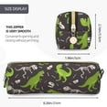 thumbnail image 4 of Ratiio Dinosaur Skeleton Pattern Leather Pencil Case, Pencil Pouch with Durable Zipper, Compact and Stylish Organizer for Stationery, Art Supplies, Travel Essentials, 4 of 8