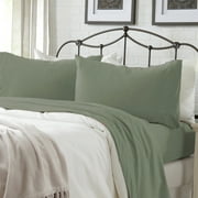Cotton Heathered Melange Jersey Knit Bed Sheet Set, Queen, 4 Pieces