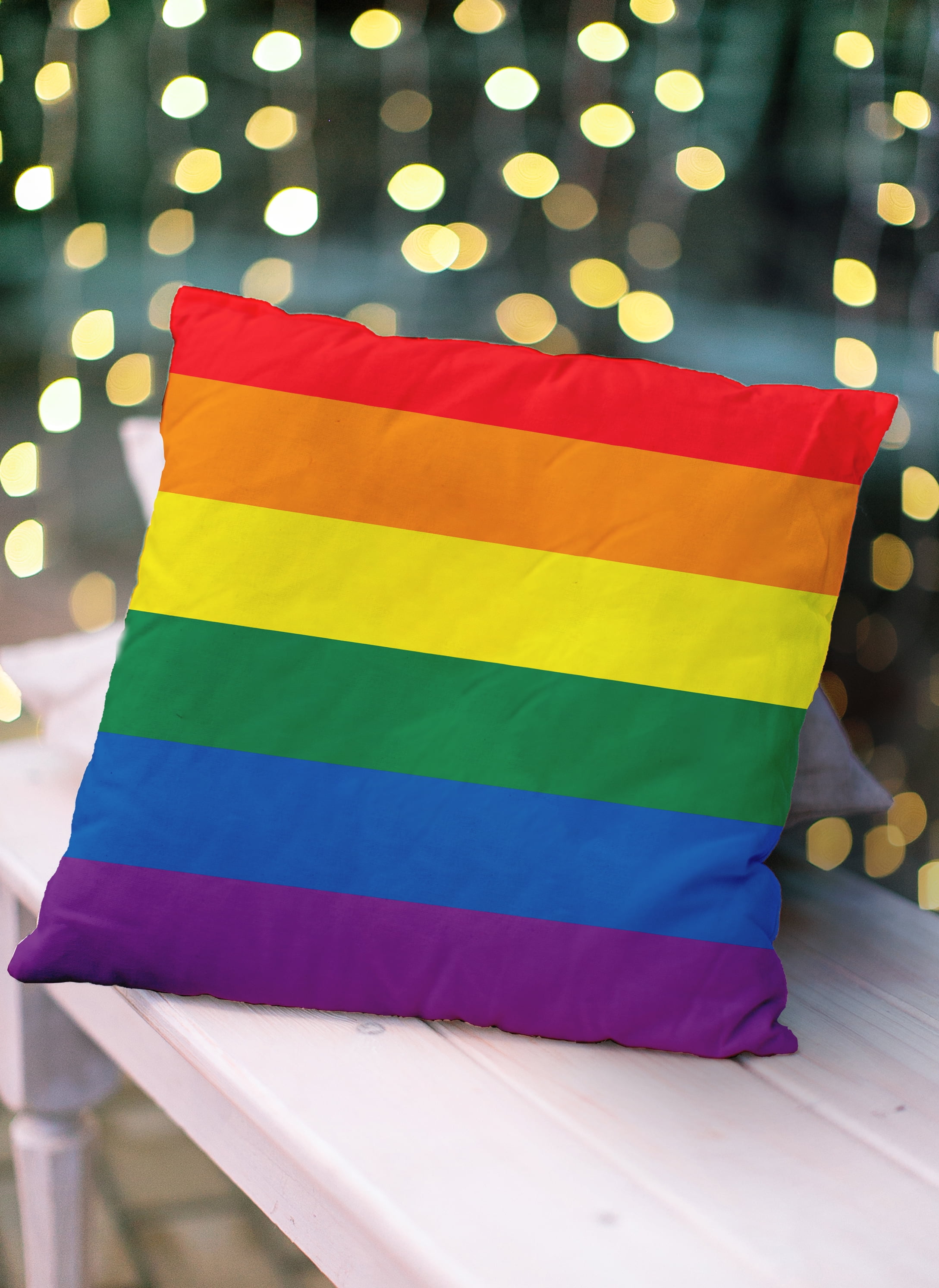 Simply Daisy 20 inch Pride Flag Outdoor Throw Pillow