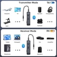 thumbnail image 4 of Transmisor Receptor Bluetooth 5.4 Adaptador Bluetooth Auxiliar Inalámbrico para TV/Avión/Coche/HiFi/Altavoz con Adaptador de Audio, 4 of 5