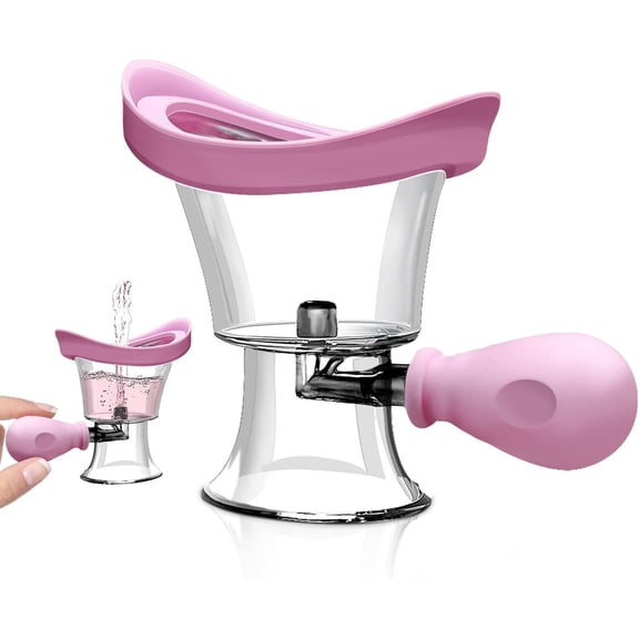 Eye Wash Cup, Eye Wash Cleaner Kit Silicon Manual Air Pressure Tool Effective Rinse Clean Dust Makeup Irritants,Transparent with Storage Container