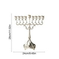thumbnail image 3 of Hanukkah Menorah 9 Branch Gold Plated Alloy Candle Holder Multicolor Elegant Display Easy Use for Chanukah Shabbat Tabernacle Christmas Gift Living Room Party Holiday Decor, 3 of 5