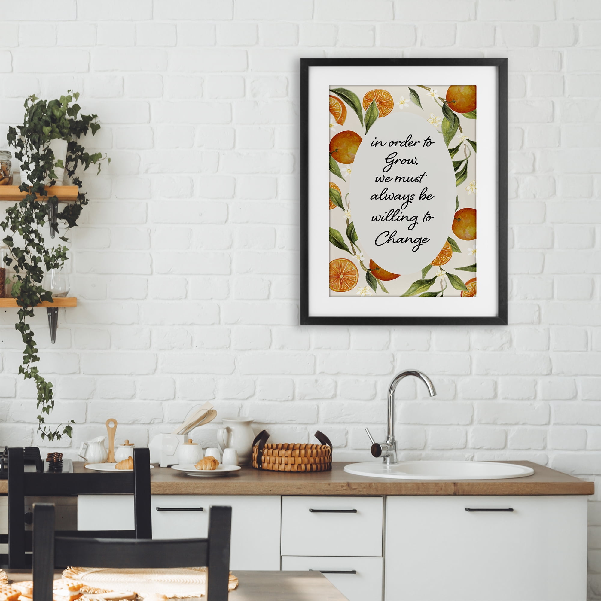 Stupell Industries Willing To Change Quote Black Framed Print Under Glass, design by Janice Gaynor