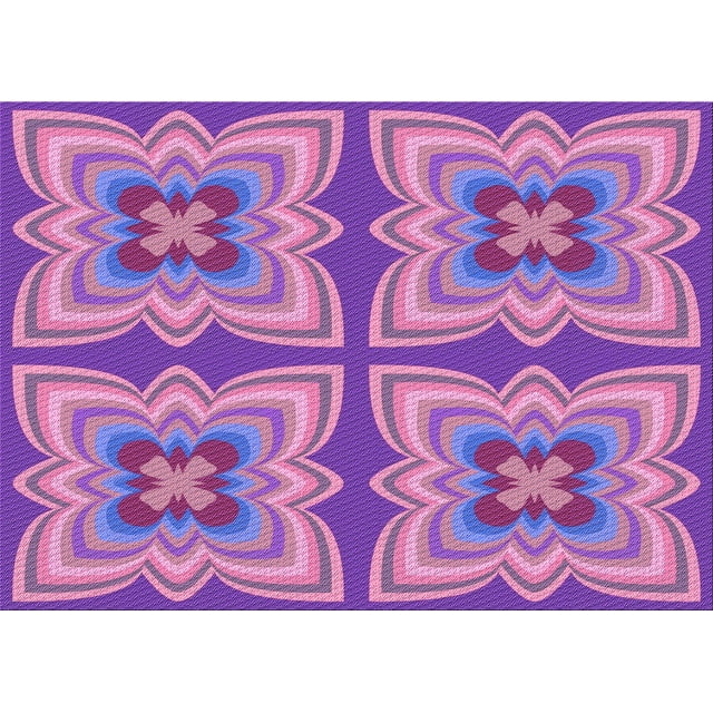 Ahgly Company Tapis Rectangulaire Lavable en Machine Intérieur Transitionnel Orchidée Violet, 5 Pieds x 8 Pieds