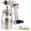 TCP Global Professional 1.4mm HVLP Paint Spray Gun - Suction Feed with Air Regulator & Gauge, 1-Liter Aluminum Cup, Stainless Steel Fluid Tip, Ideal for Basecoats, Clearcoats, Topcoats, and more
