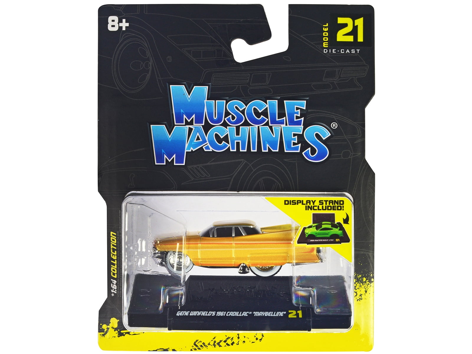 Muscle Machines Diecast Model Vehicles with a Display Stand, 1:64 Scale  (Styles Vary)