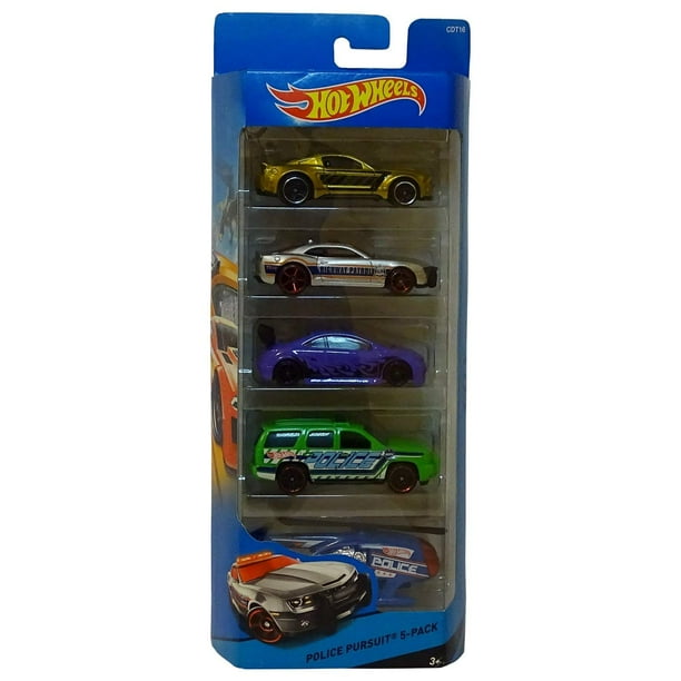 Hot Wheels, HW City, Police Pursuit 5-Pack includes 4 Cars and a ...