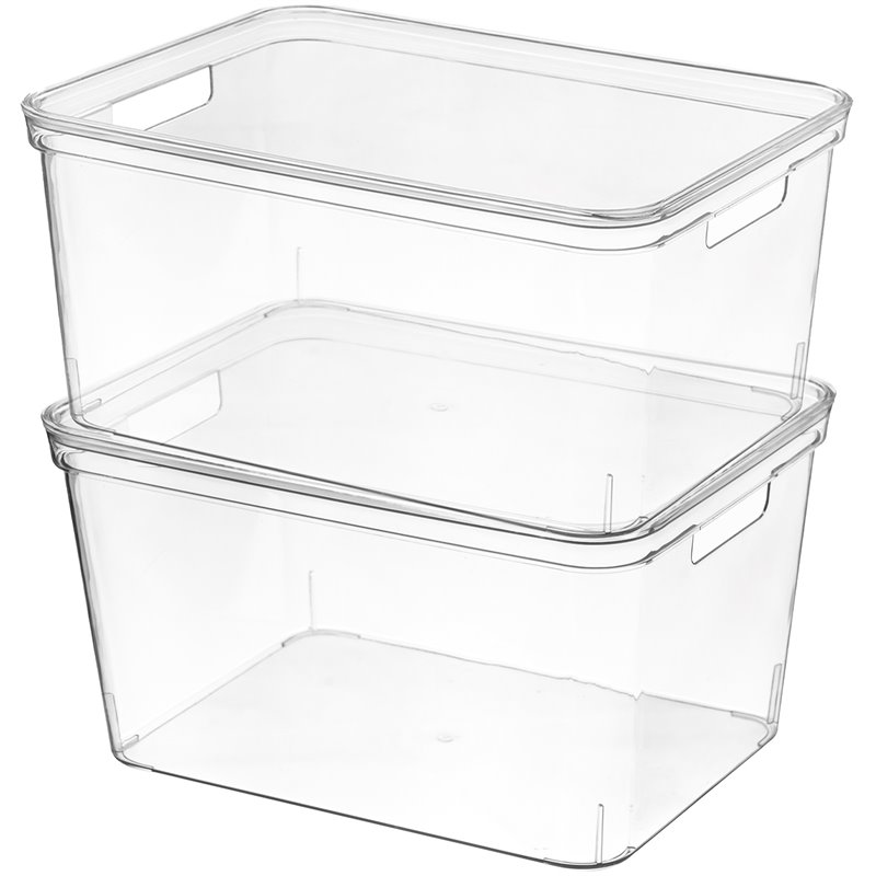 HANAMYA Storage Bin Organizer (Lid Not Included) 17 Liter in Clear (Set