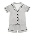 thumbnail image 2 of WOYY Big Girls Pajamas Solid Unisex Sleepwear Short Sleeve Top with Shorts, Size 2-13, 2 of 5