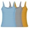 thumbnail image 4 of fatyb Women's 3 Pack Ribbed Tank Tops Scoop Neck Spaghetti Strap Cami Shirts Slim Crop Going out Shirts, 4 of 6