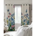 thumbnail image 4 of Blue Spring Floral Kitchen Curtains Pink Flowers Butterfly Rustic Cafe Short Curtains for Bathroom Blackout Window Curtain Grommet Small Window Treatment Drapes for Bedroom Living Room 27.5"x39"x2, 4 of 9