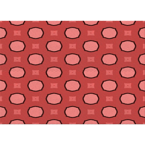 Ahgly Company Machine Washable Indoor Rectangle Transitional Red Area Rugs, 7' x 10'