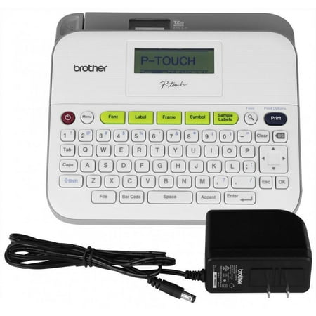 Brother P-touch, PTD400AD, Versatile Easy-to-Use Label Maker, AC Adapter, QWERTY Keyboard, Multiple Line Labels, White