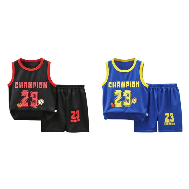 (2-Pack) Rinsvye Youth Basketball Shorts Set Sport Team Top Mesh Athletic Gym Wear Reversible Tank Performance Shirt Training Kits Sports Dress