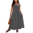 thumbnail image 4 of Bosfbaoi Plus Size Dresses for Women Flowy A-Line Maxi Dress Scoop Neck Sleeveless Womens Dresses Casual Solid Tank Dress Summer Dresses for Women 2026, 4 of 9