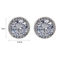 thumbnail image 5 of UDIYO Ear Studs Zircon Inlaid Versatile Jewelry Silver Tone Eardrop for Wedding, 5 of 6