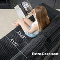 thumbnail image 3 of SEENYOO 135.5" Sectional Couch, Black U Shaped Sofa for Living Room, Boneless Cloud Couch with Chaise,6-Seater, Corduroy Fabric, Freely Configurable Layout, 3 of 15
