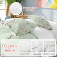 thumbnail image 3 of Flower Green Bedding 3 Piece Duvet Cover Set California King, Blue Pink Daisy Wildflower Floral Botanical Soft Microfiber Comforter Cover with Zipper Closure & Pillowcases, FadeResistant Quilt Cover, 3 of 9