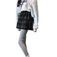 thumbnail image 2 of Honganda Women Adjustable Layering Fake Top Lower Sweep, Elastic Waist Plaid Pattern Mini Skirt Sweatshirt Extenders, 2 of 5