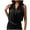 Tank Tops for Women Plus Size-Black, variant on Homenesgenics Tank Tops for Women Plus Size Fashion Women's Casual Sleeveless Solid Ladies V-Neck Fold Blouse Black L