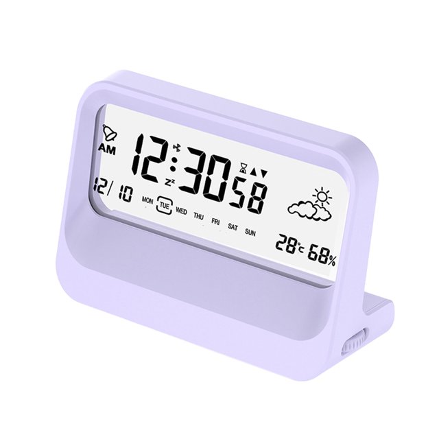 Reloj de Alarma Digital Reloj Digital Transparente Temporizador de Temperatura Y Humedad Reloj de Alarma Electrónico Multifuncional