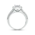 thumbnail image 3 of FB Jewels 14kt White Gold Womens Princess Diamond Halo Bridal Wedding Engagement Ring 1-1/3 Cttw, 3 of 4