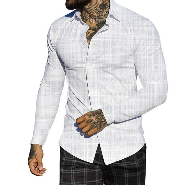 Hommes Automne Hiver Revers à Poitrine Pleine Impression Plage Chemise à Manches Longues