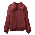 thumbnail image 4 of YDFCWXW Womens Fur Cropped Jacket Fluffy Open Front Long Sleeve Fashion Warm Shaggy Short Coat Outerwear , M, 4 of 5