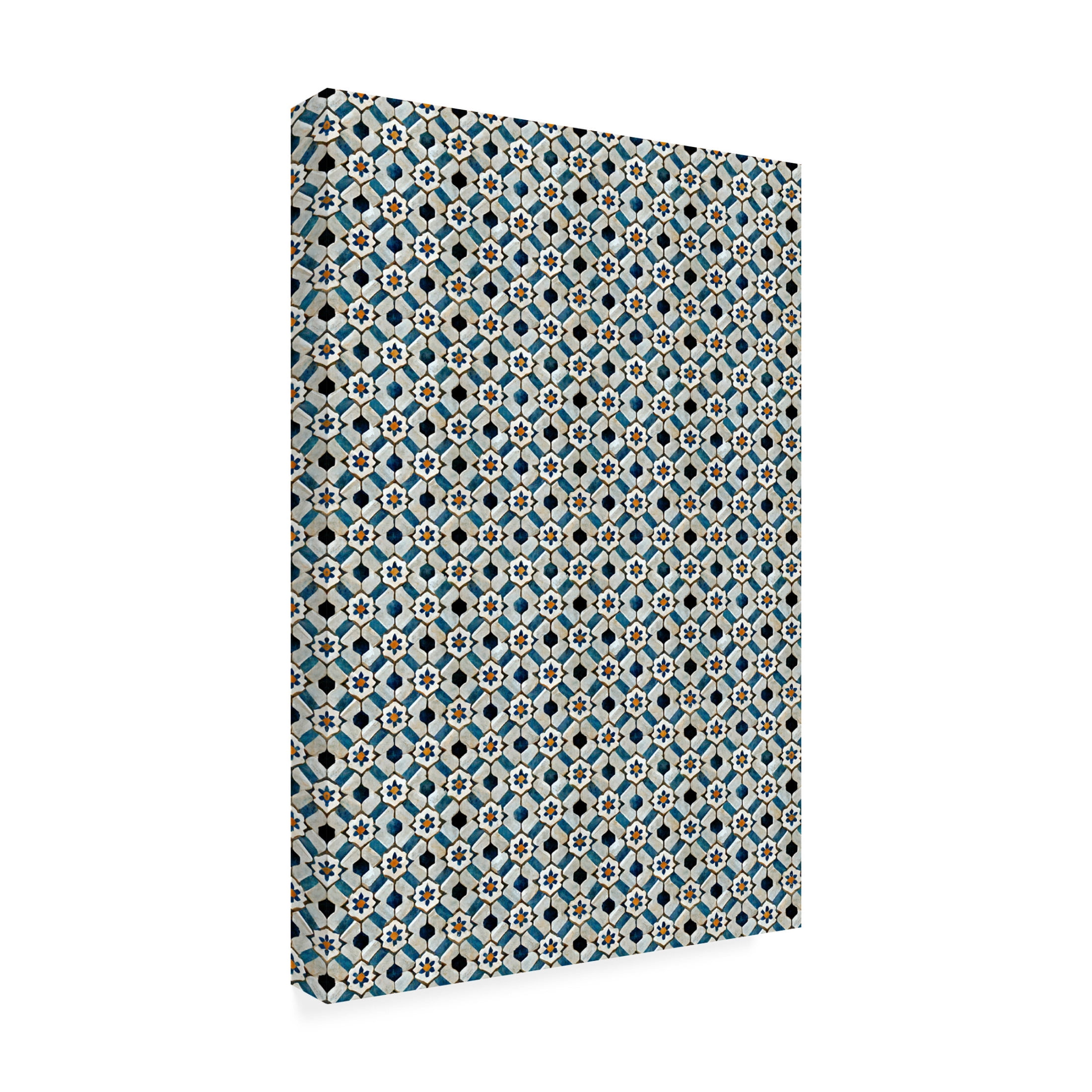 Canvas Wall Art - Treechild 'Moroccan Tile Pattern' Wall Art for Living Room, Bedroom, or Office D?cor by Trademark Fine Art - 16 x 24 Inches