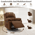 thumbnail image 4 of Korser Sillón Reclinable Giratorio 360°Adultos,Mecedora Pequeña Para Espacios Reducidos,Lino,Marrón, 4 of 6