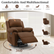 thumbnail image 4 of Korser Sillón Reclinable Giratorio 360°Adultos,Mecedora Pequeña Para Espacios Reducidos,Lino,Marrón, 4 of 6