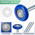 thumbnail image 2 of 6 Pcs Rouleaux de Porte de Garage en Nylon, 1.8 Po/46mm Roues de Porte de Garage Silencieuses, Haute Charge 6200zz 8 Boules Roulements de Précision Scellés, 2 of 6