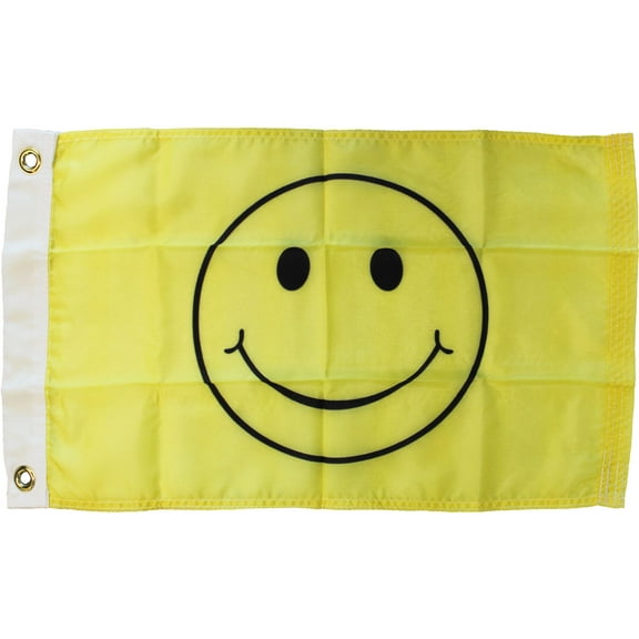 Smiley Face - 12"x18" Nylon Flag