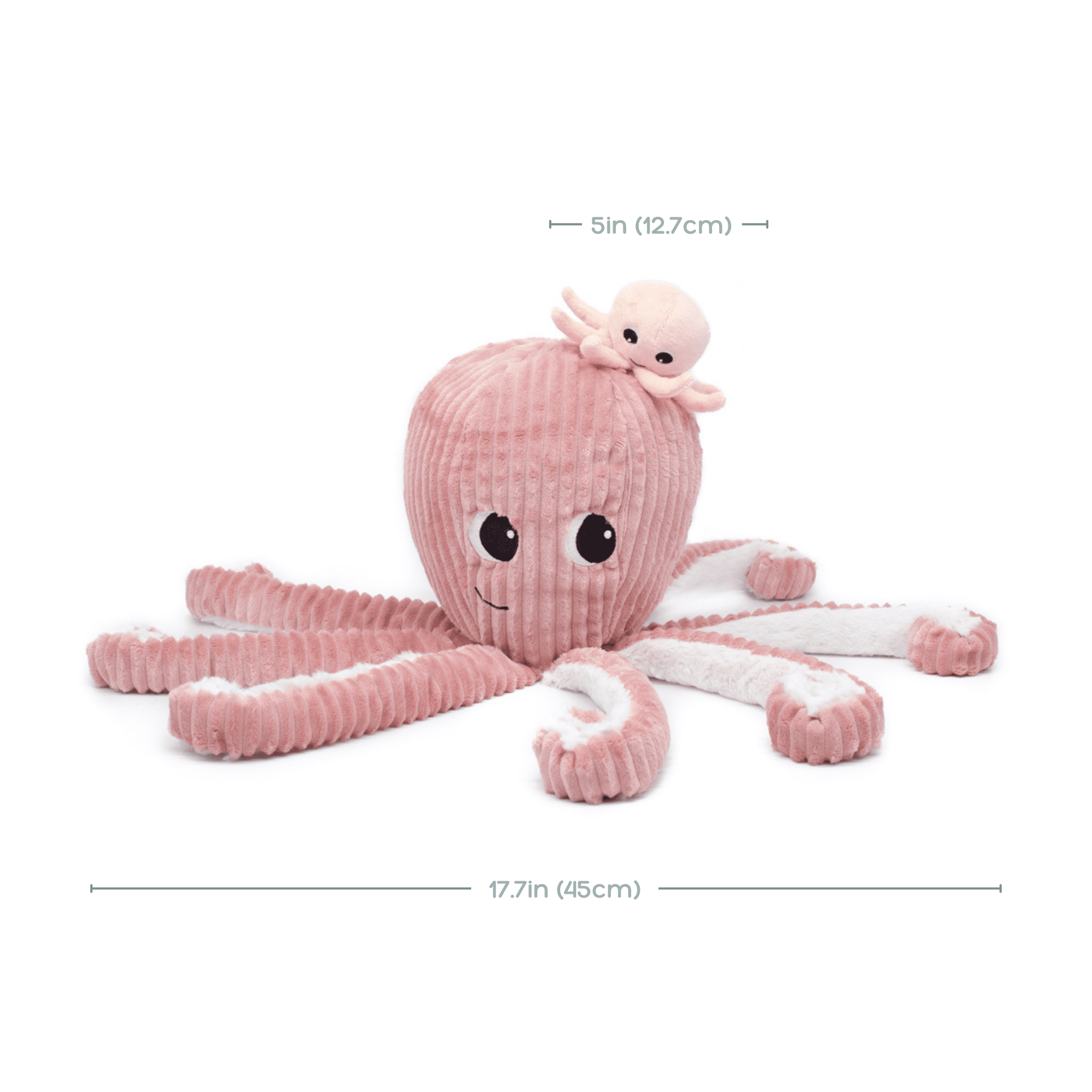 Les Ptipotos Octopus Mom & Baby Plush Stuffed Animal Set & Eco-Friendly Toy in Pink