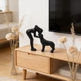 thumbnail image 6 of Charming Woman and Dog Statue Ornament, Perfect Home Decoration for Pet Lovers, Resin Dog Memorial Sculpture for Living Room Bedroom Office, Heartwarming Gift Idea for Dog Owners, 5.5*6.2in, Black, 6 of 6