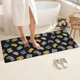 thumbnail image 4 of Retro Consoles Games Icons Black Pattern Bathroom Rugs Mat,Non Slip Microfiber Bathroom Rug,Rubber Backing,Soft Bathroom Mats for Bathroom Floor,Tub and Shower,60x24in(150x60cm), 4 of 5