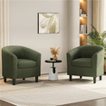 thumbnail image 4 of Renwick Corduroy Fabric Barrel Chair for Living Room, Dark Green, 4 of 11