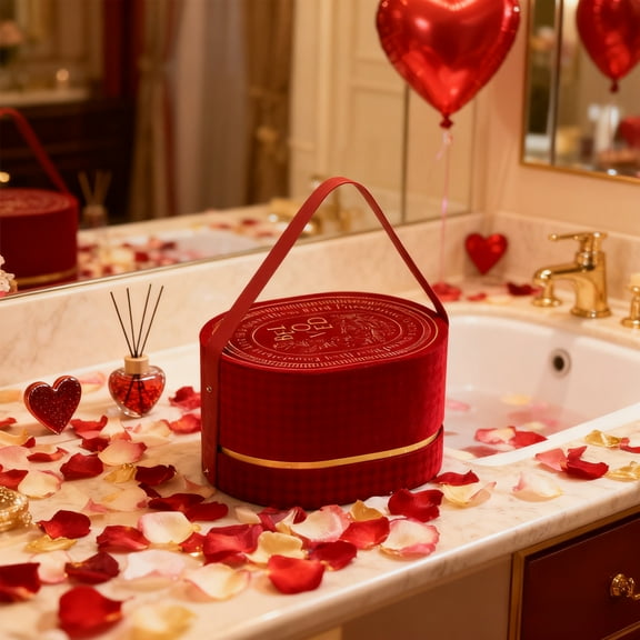 Upgraded Gift Box Velvet Handle Gift Box Valentine Return Gift Candy Box Wine Red Valentine's Day Decorations