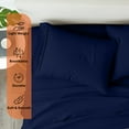 thumbnail image 3 of 1000 Thread Count, 100% Giza Egyptian Cotton Bedding Set, 4-PC Sheets Set, 22 Inch Deep Pocket of Fitted Sheet, Soft Sateen Weave Breathable - Navy Blue, Queen, 3 of 7