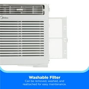 Midea 5,000 BTU Window Air Conditioner, Cools Up To 150 Sq Ft, Remote, Programmable Timer, White