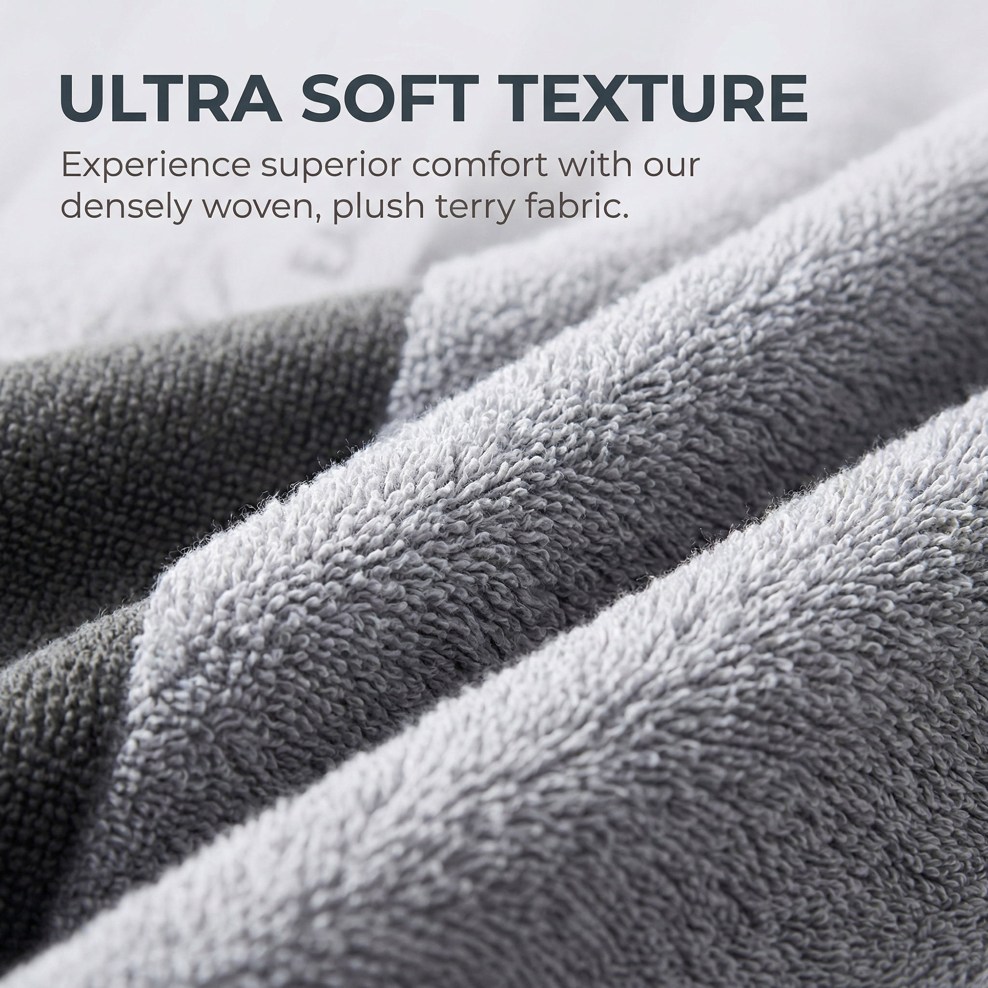 Unique Bargains Ear of Wheat Stripe Cotton Soft Absorbent Hand Towel Grey 4pcs 29" x 13"