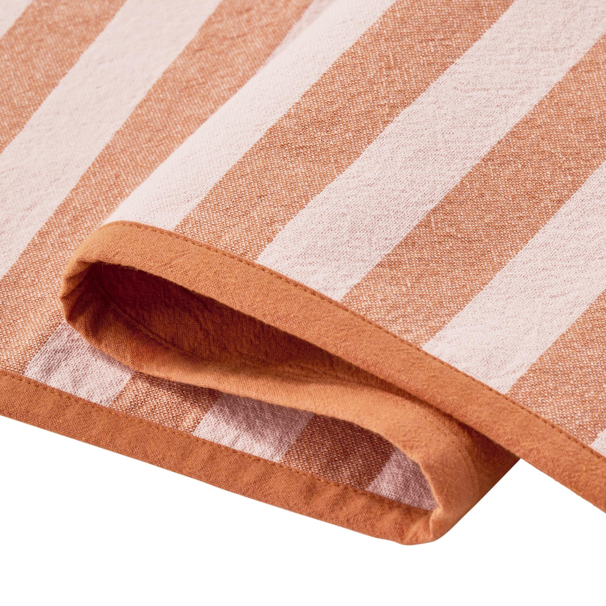 Beautiful Yarn Dyed Stripe Table Runner by Drew Barrymore, Coral Rose, 72"W x 14"L