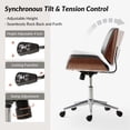 thumbnail image 5 of Adjustable Swivel Office Chair Leather Desk Task Chair for Makeup Vanity Black, 5 of 8